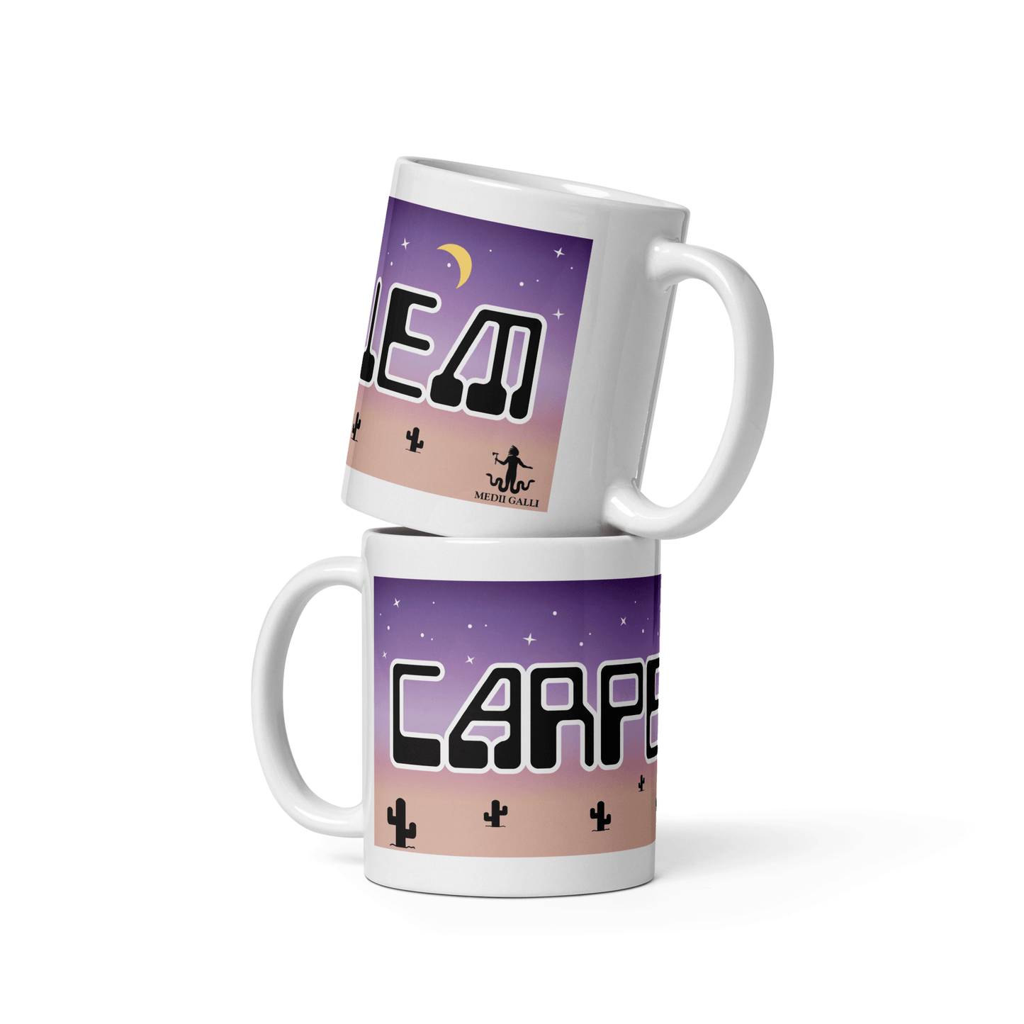 Carpe Diem Space Desert Mug - White