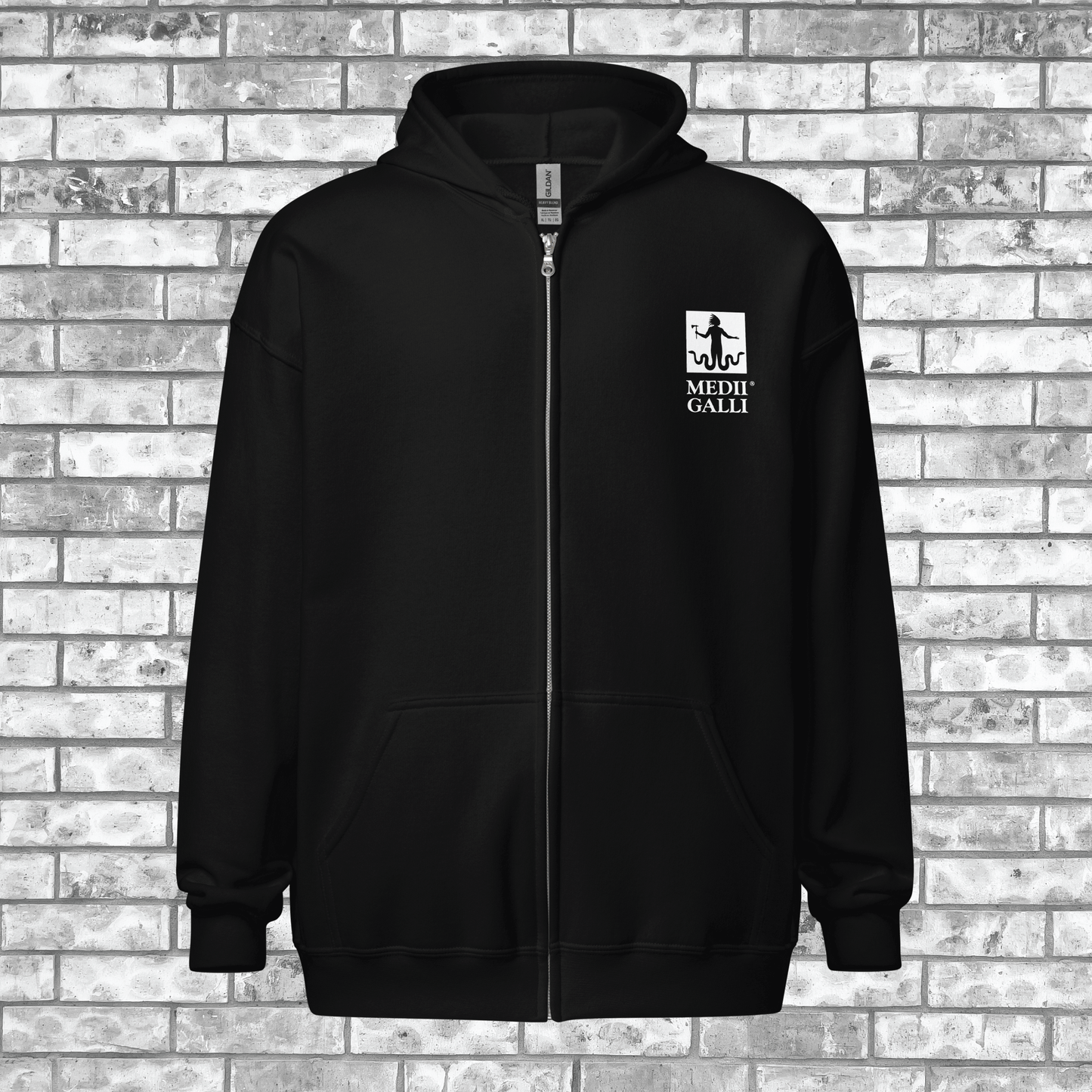 Logo Zip Hoodie - Unisex - Black